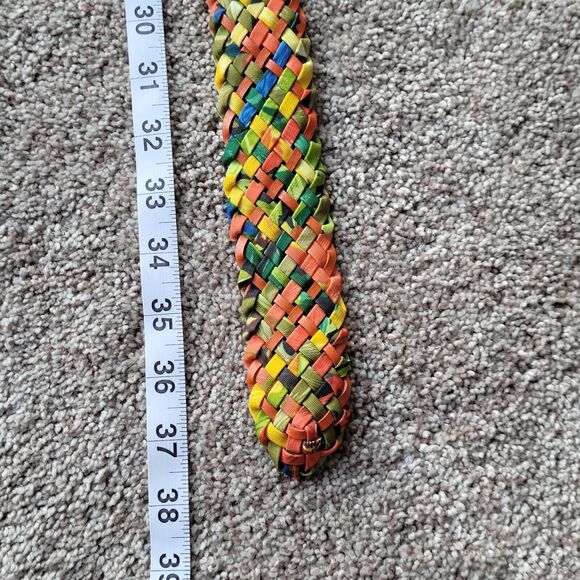 The Ritz Woven Fabric Belt M/L Adjustable Brown Buckle Vintage Taiwan - Picture 11 of 13